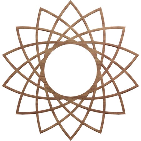 Ekena Millwork Eleanor Wood Fretwork Pierced Ceiling Medallion, Walnut, 18"OD x 6 7/8"ID x 1/4"T CMWP18X18X0250EAWA